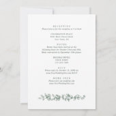 Invitation Elégant Sage Green Rose Jardin Mariage (Dos)