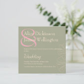 Invitation Elegant Sage Green & Rose Pink Ginkgo Wedding (Debout devant)