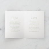Invitation Élégant Sage Green Script Monogramme Mariage (Intérieur)