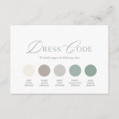 Invitation Elegant Sage Green Wedding Dress Code Card (Devant)
