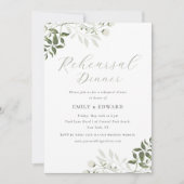 Invitation Elegant Sage Greenery QR code Rehearsal Dinner (Devant)