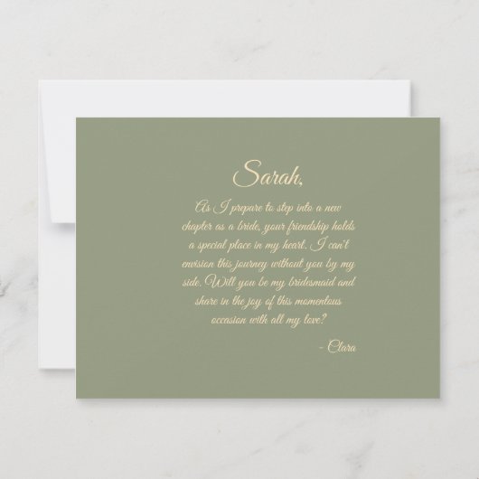 Invitation Elégant Sage moderne vert & or Faux Gold Luxe (Dos)