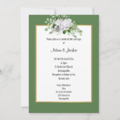 INVITATION ELEGANT SAGE ROSE OR MARIAGE (Devant)