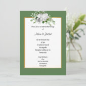 INVITATION ELEGANT SAGE ROSE OR MARIAGE (Debout devant)