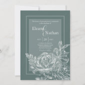 Invitation Élégant Sage vert et Mariage végétal (Devant)