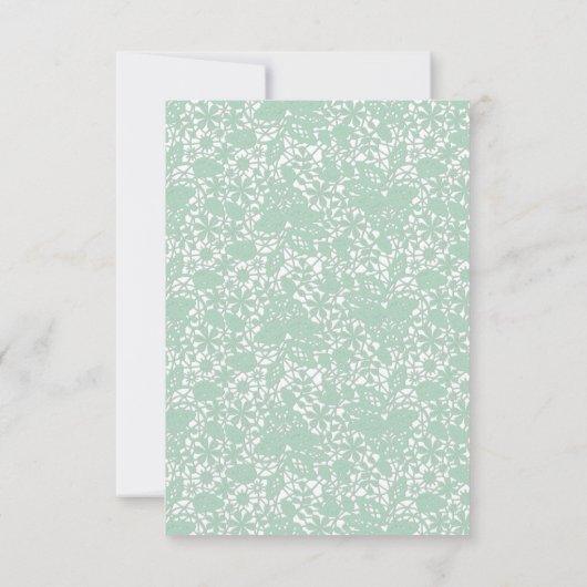 INVITATION ÉLÉGANT SAGE VERT LACE RSVP (Dos)