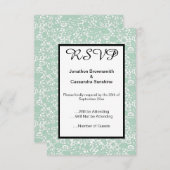 INVITATION ÉLÉGANT SAGE VERT LACE RSVP (Devant / Derrière)