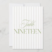 Invitation Elégant Sage Vert & Mariage Beige 19 Numéro de tab (Dos)