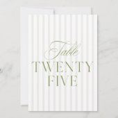 Invitation Elégant Sage Vert & Mariage Beige 25 Numéro de tab (Dos)
