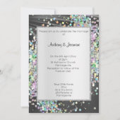 INVITATION ÉLÉGANT SATIN PURPLE HOLOGRAPHIQUE PASTEL (Devant)