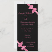 Invitation Elégant Satin Rose annonce 35e anniversaire (Dos)