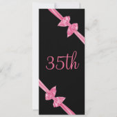 Invitation Elégant Satin Rose annonce 35e anniversaire (Devant)