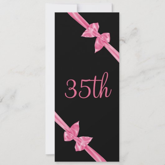Invitation Elégant Satin Rose annonce 35e anniversaire (Devant)