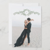 Invitation élégant sauge vert couronne Etch cadre photo maria (Dos)