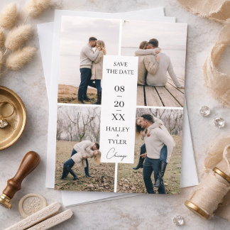 Invitation Elegant Save the Date Wedding Photo Collage