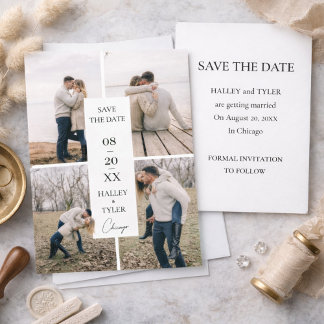 Invitation Elegant Save the Date Wedding Photo Collage