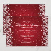 Invitation Élégant scintillement de fête rouge (Devant / Derrière)
