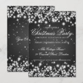 Invitation Élégant scintillement hivernal 2 Noir (Devant / Derrière)