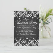 Invitation Élégant scintillement hivernal 2 Noir (Debout devant)
