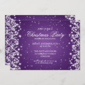 Invitation Élégant scintillement violet pour fête (Devant / Derrière)