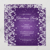 Invitation Élégant scintillement violet pour fête (Devant / Derrière)