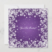 Invitation Élégant scintillement violet pour fête (Dos)