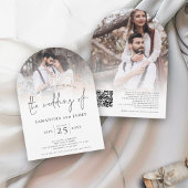 Invitation Élégant Script 2 Photos superposer Mariage de code