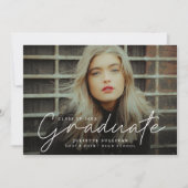 Invitation Élégant Script 4 Photo Collage Partie de graduatio (Devant)