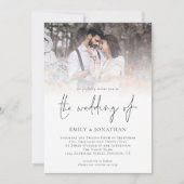 Invitation Élégant script 4 Photos superposer Mariage de code (Devant)