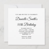 Invitation Élégant Script 50e anniversaire (Devant)