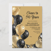 Invitation Élégant Script 50e anniversaire de mariage (Devant)