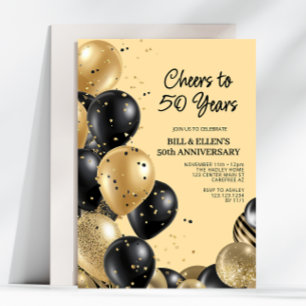 Invitation Élégant Script 50e anniversaire de Mariage