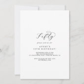 Invitation Élégant Script 50e fête d'anniversaire (Devant)