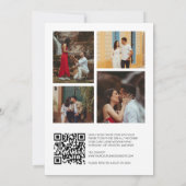 Invitation Élégant Script 5 Photos Mariage QR Code RSVP (Dos)