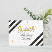 Invitation Élégant script 60e anniversaire (Debout devant)