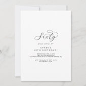 Invitation Élégant Script 60e fête d'anniversaire (Devant)