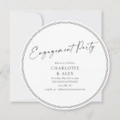 Invitation Élégant Script à Bordure Noire pour Fête de Fiança (Devant)