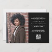 Invitation Elegant Script and Black Photo QR Code Grad Party (Dos)