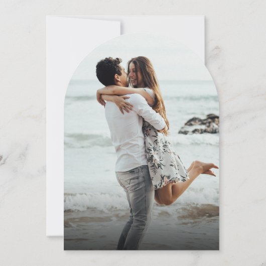 Invitation Elegant Script Arch Photo Couples Bridal Shower  (Dos)