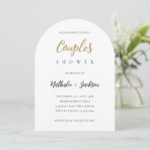 Invitation Elegant Script Arch Photo Couples Bridal Shower (Debout devant)