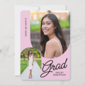 Invitation Élégant Script Arch Photos Graduation Party (Devant)