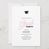 Invitation Élégant Script Arch Photos Graduation Party (Dos)