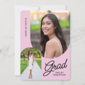Invitation Élégant Script Arch Photos Graduation Party (Devant)