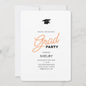 Invitation Élégant Script Arch Photos Graduation Party (Dos)