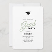 Invitation Élégant Script Arch Photos Graduation Party (Dos)