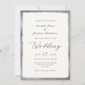 Invitation Élégant script avec Mariage minimal Argent Edge (Devant)