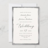 Invitation Élégant script avec Mariage semi-formel argent (Devant)