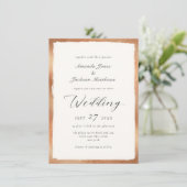 Invitation Élégant script avec Rose Gold Semi Formal Mariage (Debout devant)
