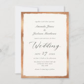 Invitation Élégant script avec Rose Gold Semi Formal Mariage (Devant)