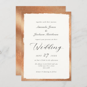 Invitation Élégant script avec Rose Gold Semi Formal Mariage